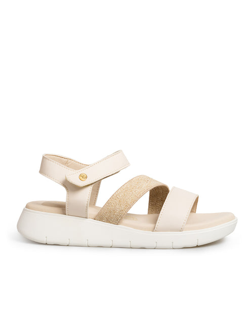 Sandalia Confort Hueso Tiras 11464